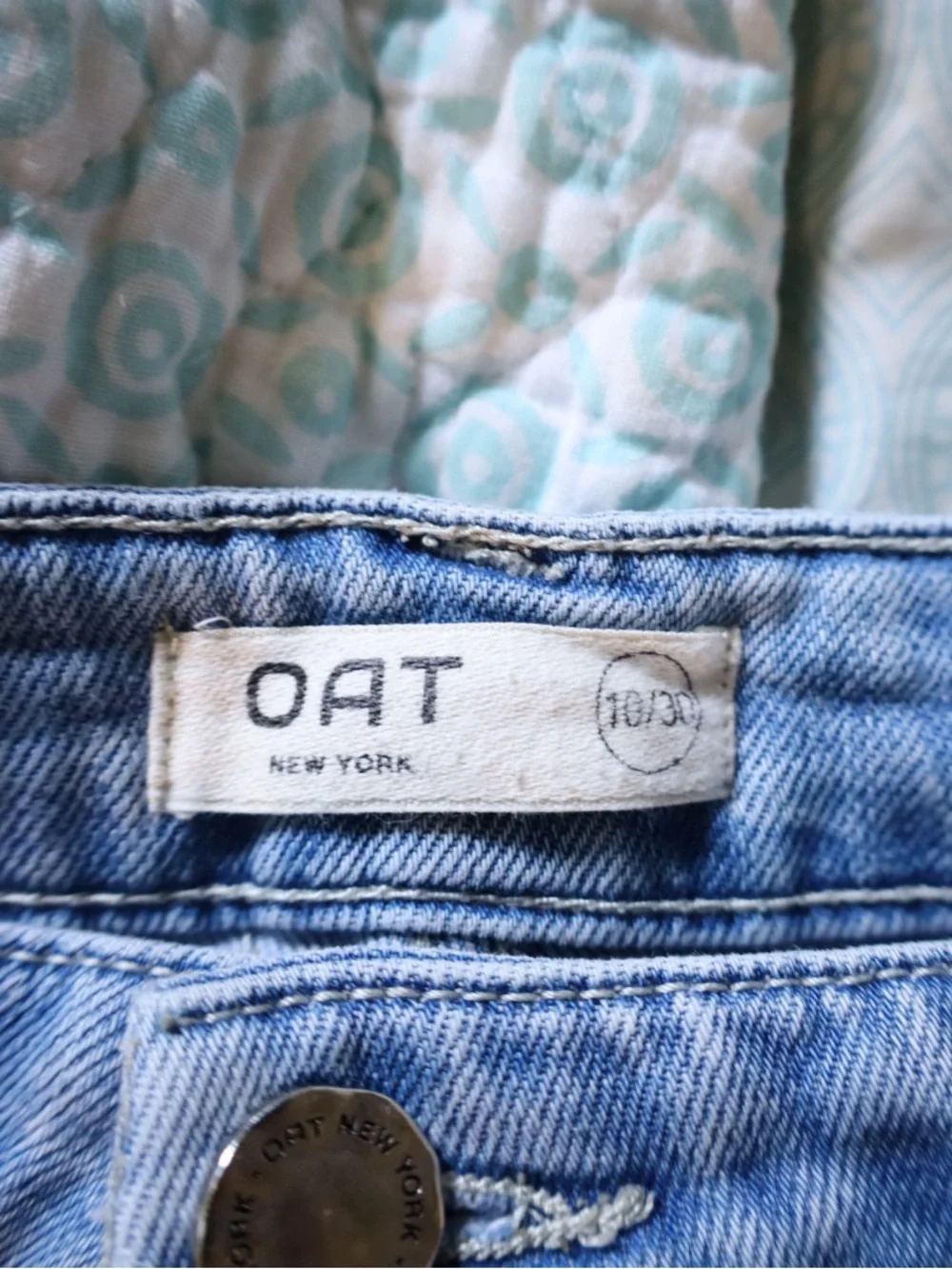 OAT New York Comfort Weave Denim Wide Leg Jeans Light Wash Size 10/30 - Picture 10 of 12